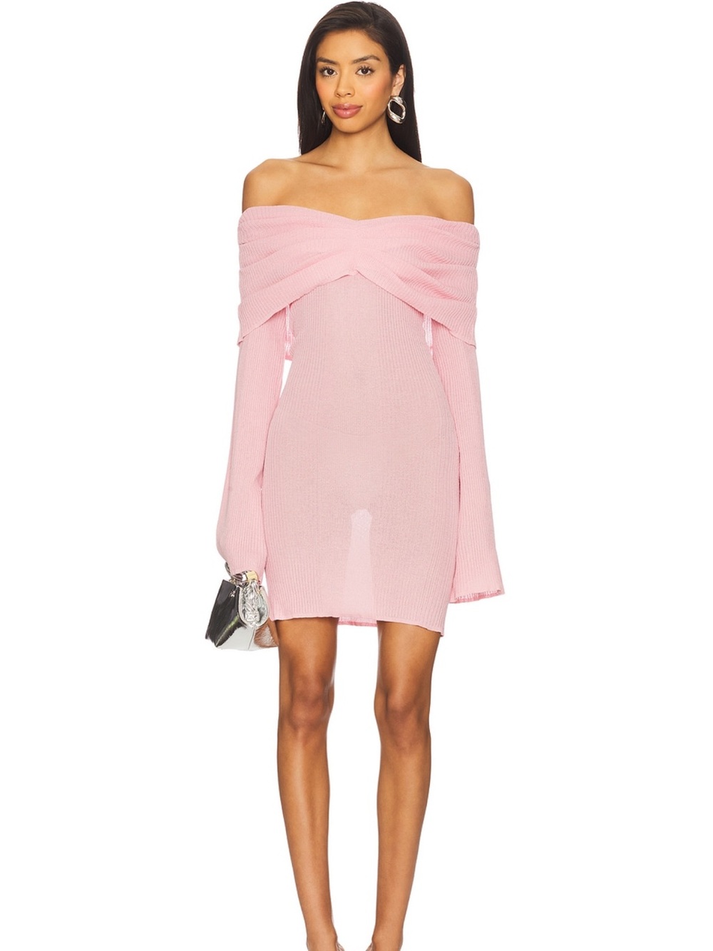 Seroya Xen Knit Mini Dress in Coral Blush NWT